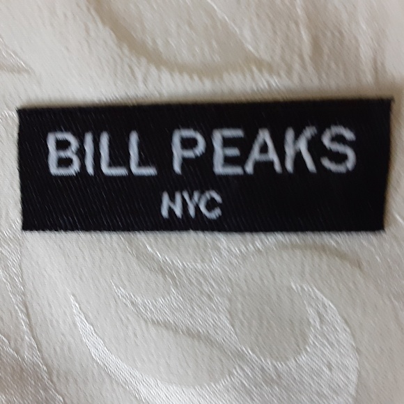 Cream Silk Scarf Designer Bill Peaks NYC - Picture 3 of 5
